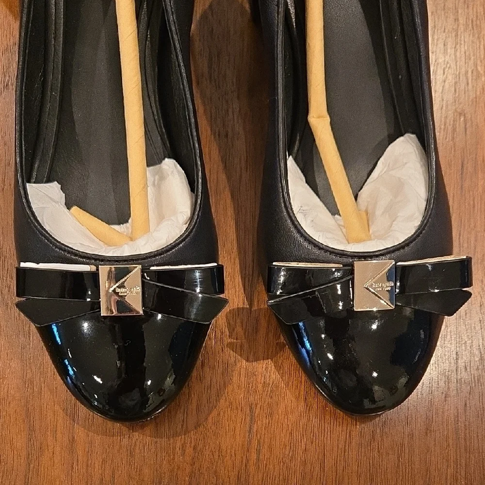 NEW Kate Spade Black Deco Bow Ballet Pumps - Picture 13 of 13